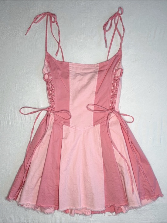 Sugar Thrillz Dresses & Skirts - Sugar Thrillz Pink Striped Tie Shoulder Mini Dress